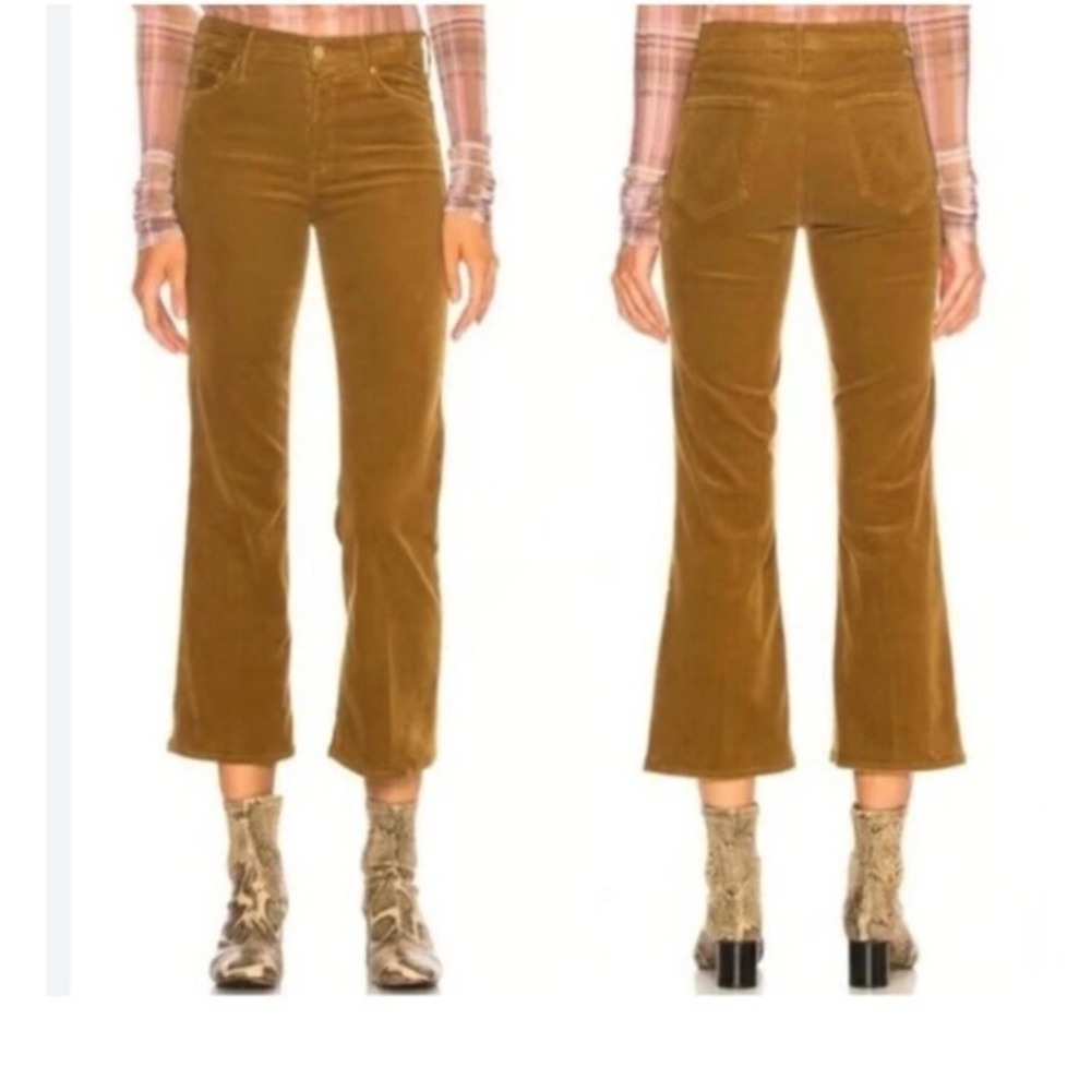MOTHER The Outsider Crop Corduroy Jeans in Hopscotch Okra Size 29